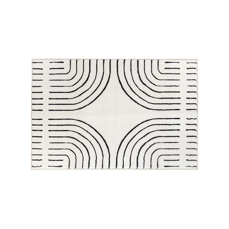 World Rug Gallery Bohemian Lines Washable Non Slip Area Rugs