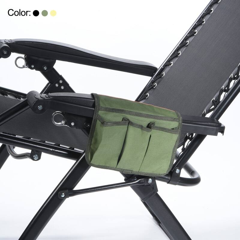 Chair Armrest Organizer, Outdoor Chair Arm Rest Magazines Bag, Black