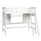 preview thumbnail 9 of 38, Twin size Loft Bed with Storage Shelves, Desk and Ladder, White