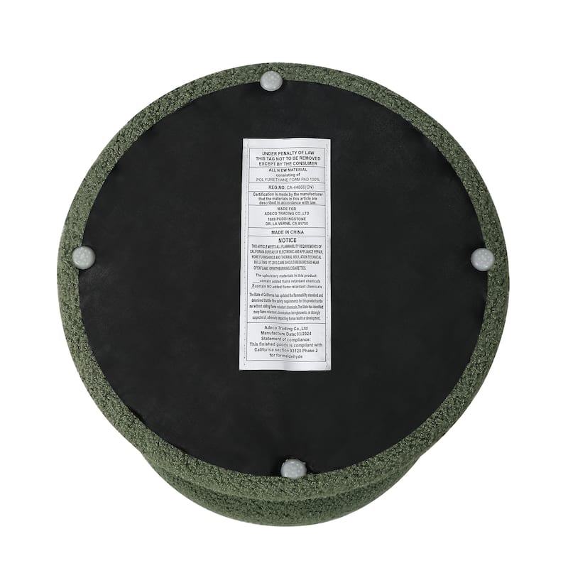 Adeco Mushroom Ottoman Large Soft Foot Stool for Living Room Bedroom