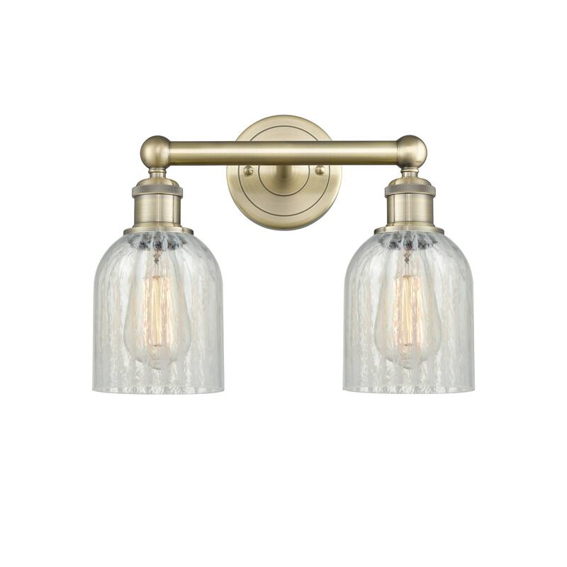 Innovations Lighting 616-2W-12-14 Caledonia Vanity Caledonia 2 Light - Antique Brass / Mouchette