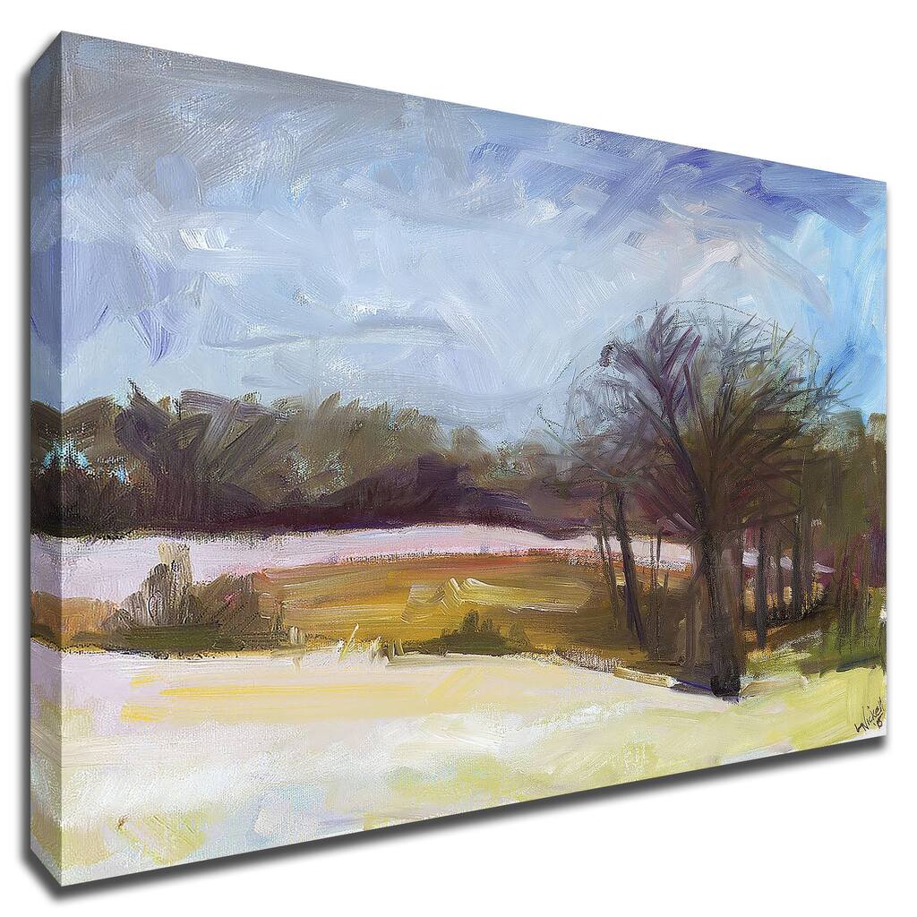 Winters Day by Linda Nickell With Hand Painted Brushstrokes, Print on Canvas
