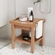 preview thumbnail 4 of 62, Acrylic Waterproof Shower Bench with Storage Shelf, Bathroom Stool & Organizer