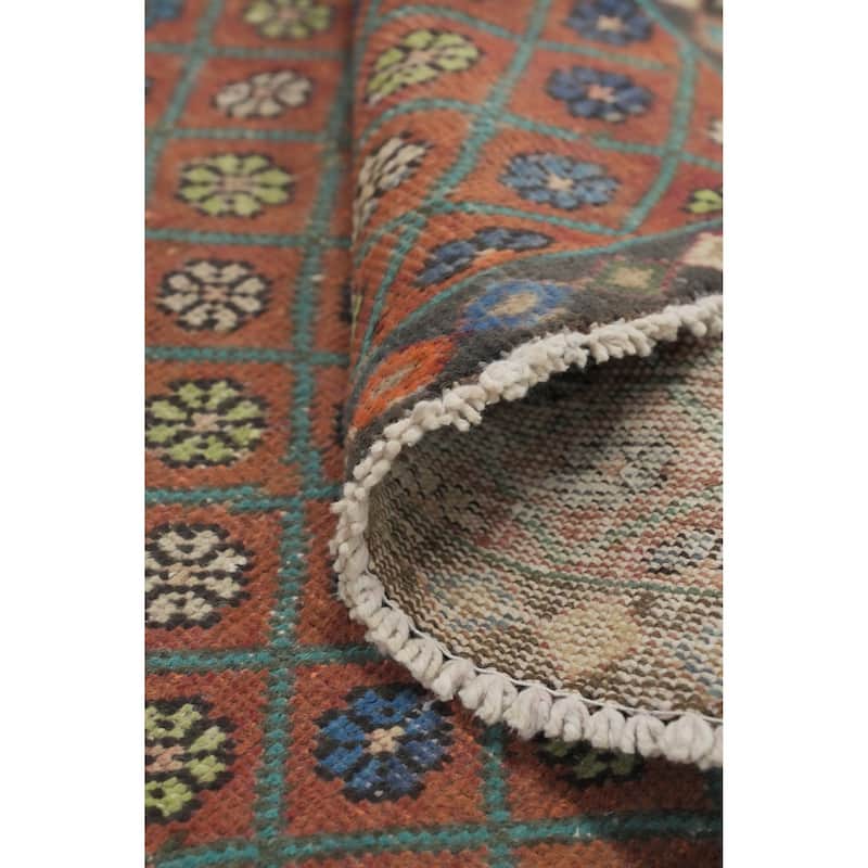 Hand Knotted Oriental 100% Wool Carpet Traditional Floral Oranges & Rust Tabriz Area Rug - 4' 5'' X 3' 1''