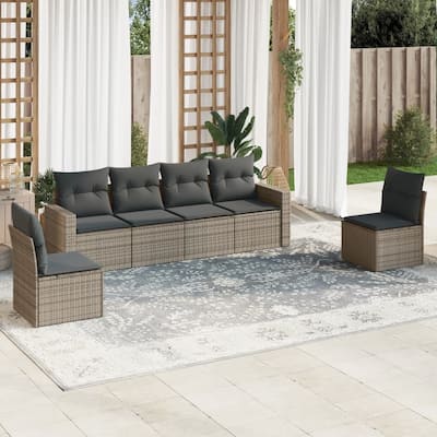 vidaXL Garden Sofa Set Grey, Dark Grey - 24.4 x 25.8 x 27.2