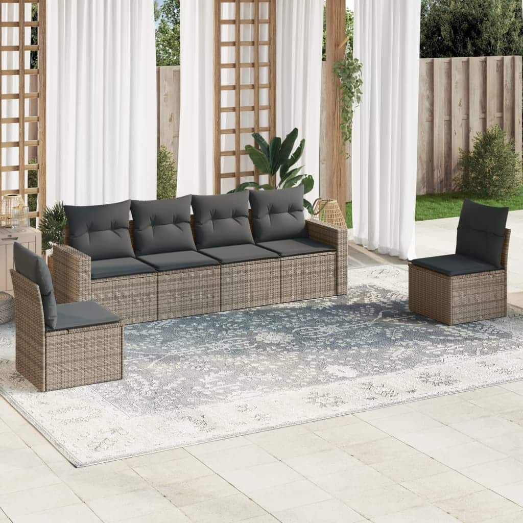 vidaXL Garden Sofa Set Grey, Dark Grey - 24.4 x 25.8 x 27.2