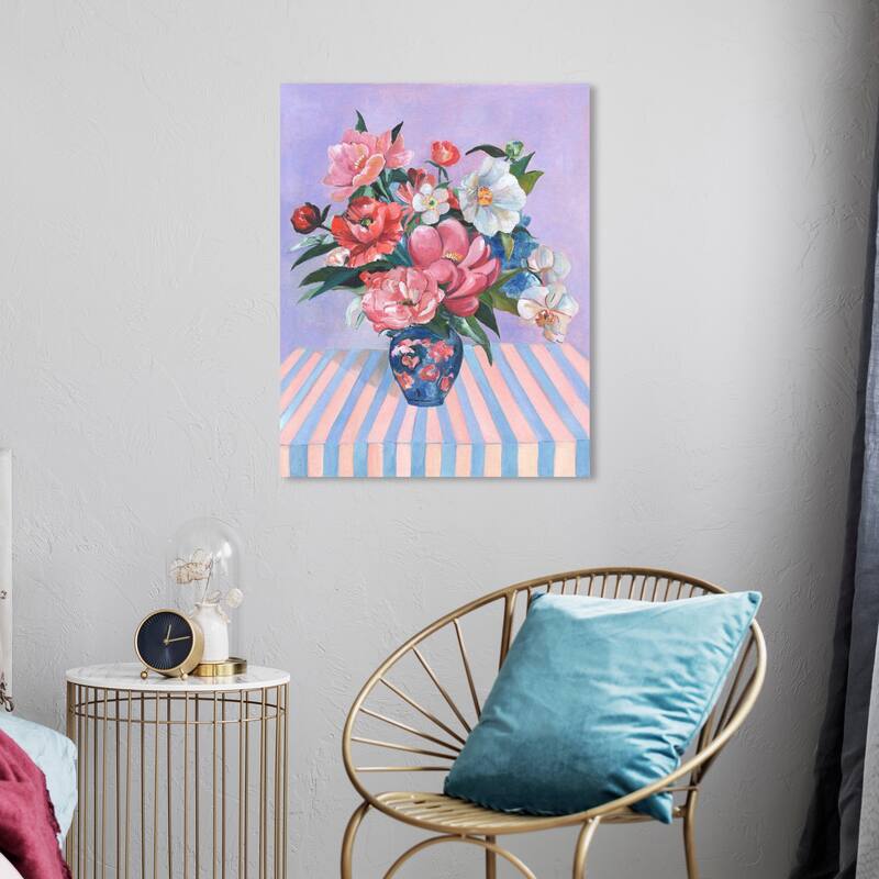 Wynwood Studio Canvas Floral and Botanical Creative bouquet Purple and Pastel Purple Global Wall Art Canvas Print - 20 x 24