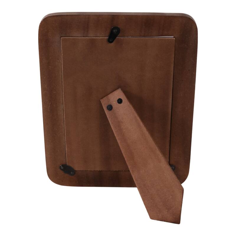 Wood Glass Photo Frame Studded Border Glam Modern Design - 9" Ivory