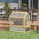 preview thumbnail 1 of 6, Outsunny Raised Garden Bed with Polycarbonate Greenhouse, Garden Wooden Cold Frame Greenhouse Brown