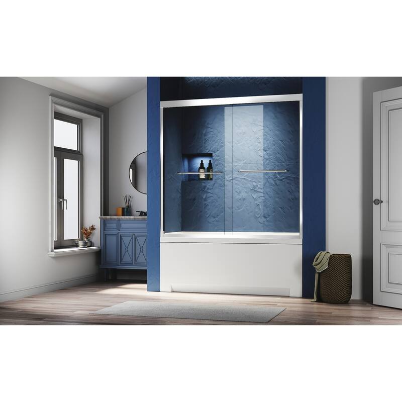 Semi Frameless Double Bathtub Door - 60*57