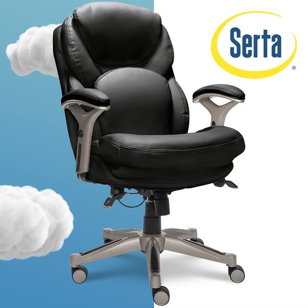 Shop Serta Black Bonded Leather Office Chair On Sale Overstock 9066794