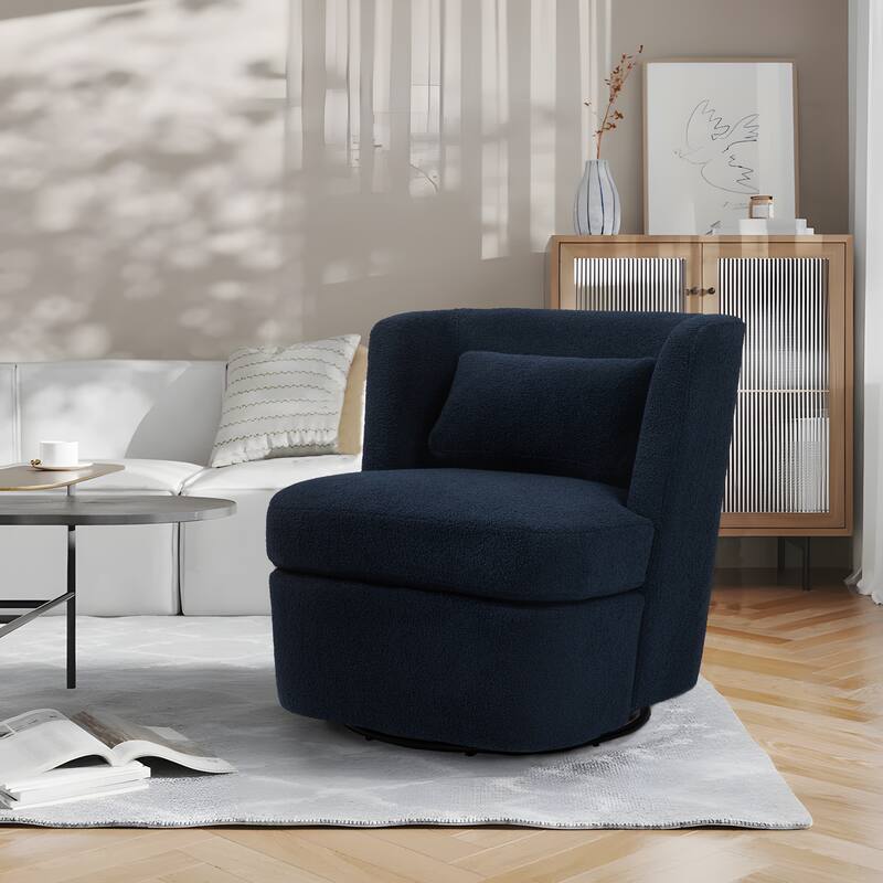 Swivel Upholstered Accent chair With pillow