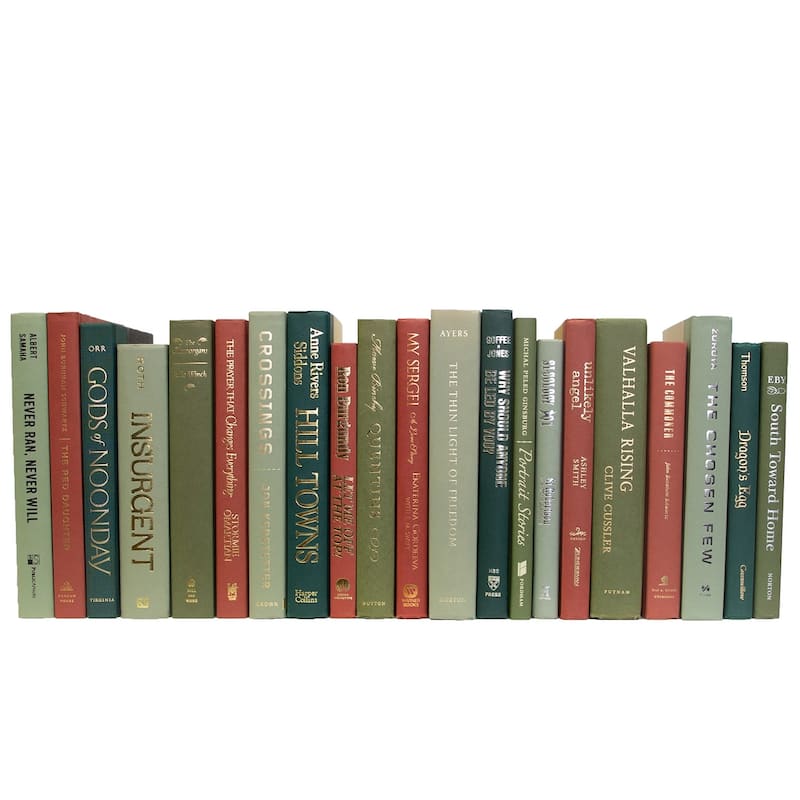 Books Green Decorative Accessories: Autumn Pine Color By The Foot