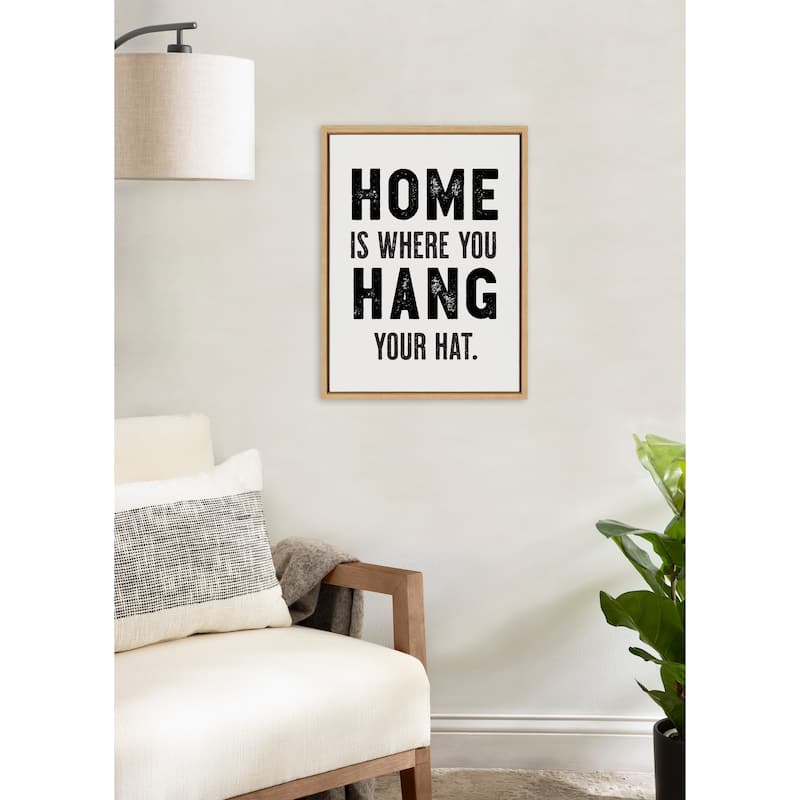 Kate and Laurel Sylvie Home Hat Framed Canvas by The Whiskey Ginger