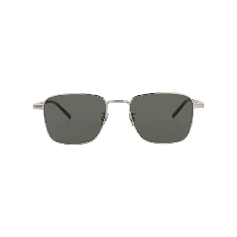 Saint Laurent Square-Frame Metal Sunglasses - Silver Silver Grey - Silver - Grey Lens