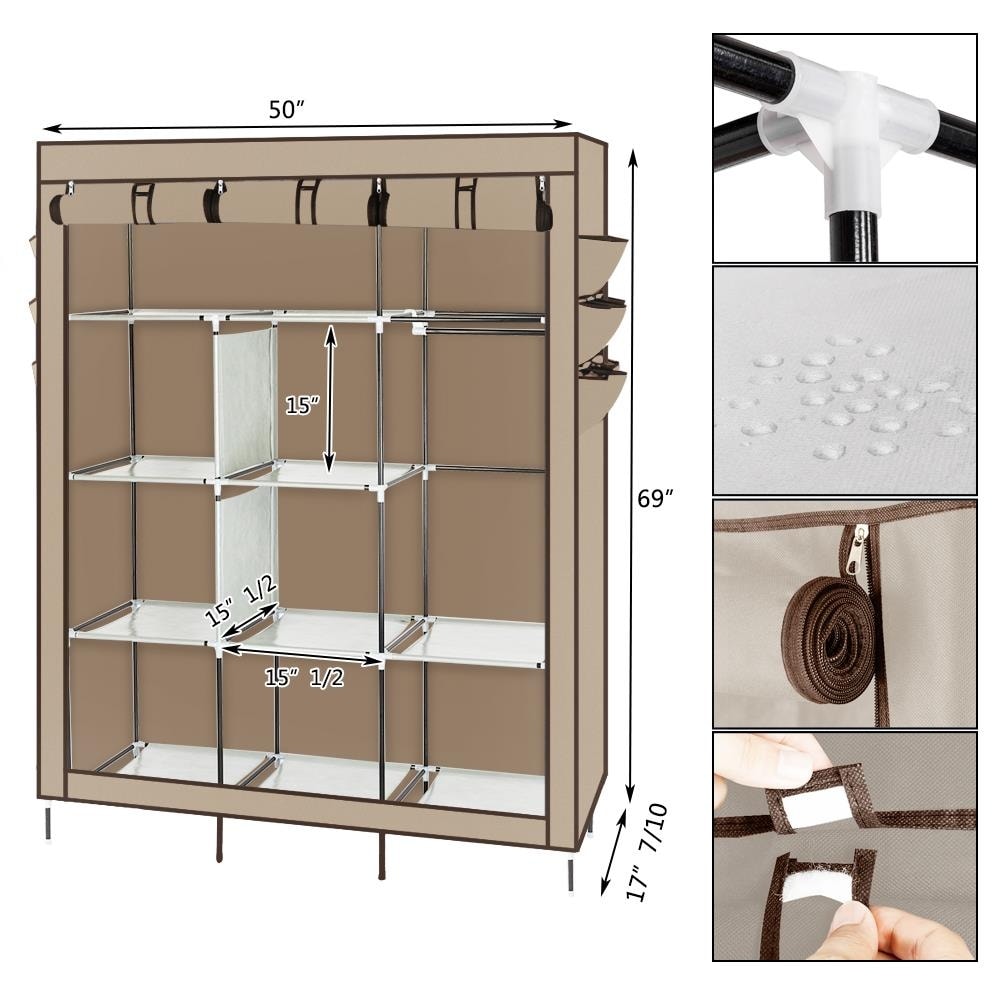 Portable Closet Organizer Storage, Wardrobe Closet with Non-Woven Fabric 14  Shelves - On Sale - Bed Bath & Beyond - 32321738