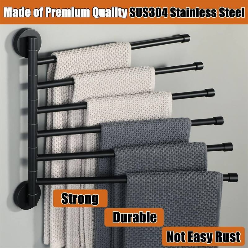 Folding 3 Arms Hand Towel Bars Towel Hanger for Bathroom