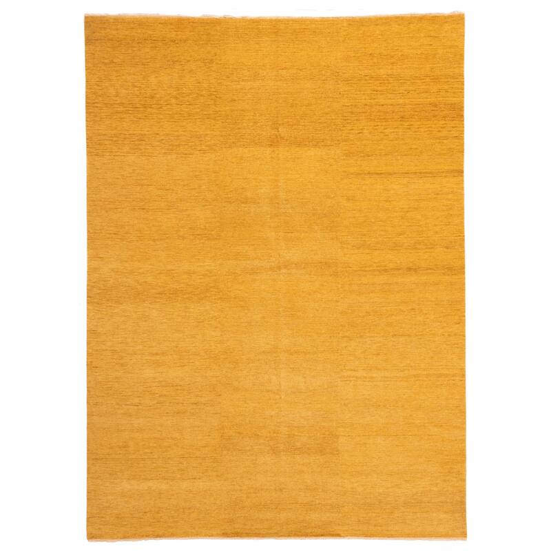 ECARPETGALLERY Hand-knotted Pak Finest Gabbeh Dark Gold Wool Rug - 9'0 x 12'1