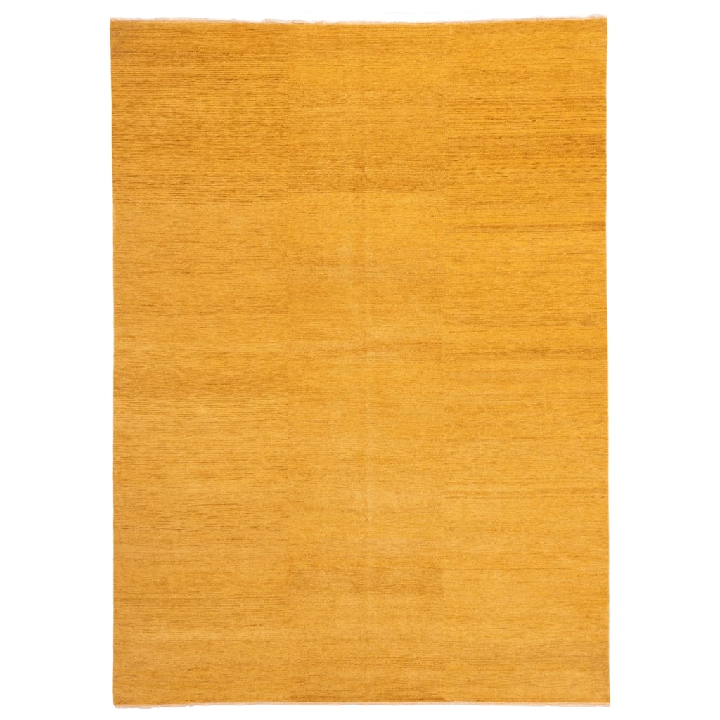 ECARPETGALLERY Hand-knotted Pak Finest Gabbeh Dark Gold Wool Rug - 9'0 x 12'1