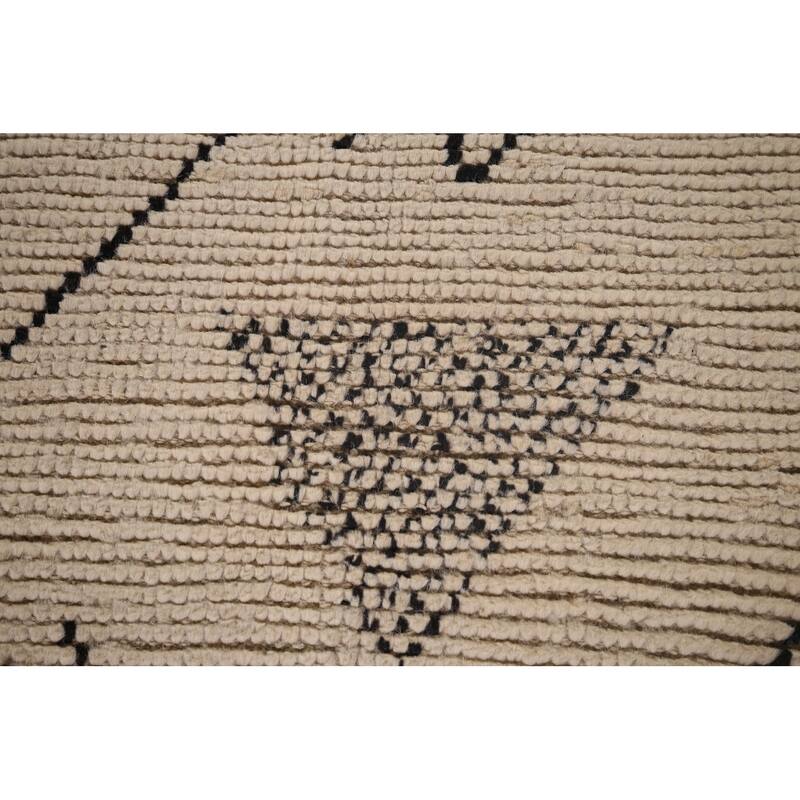 Abstract Moroccan Oriental Area Rug Handmade Wool Carpet - 4'11"x 8'7"