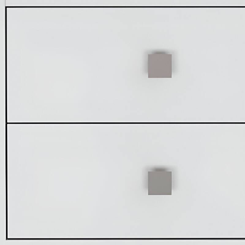 HomeRoots 24" White Wood Two Drawer Nightstand