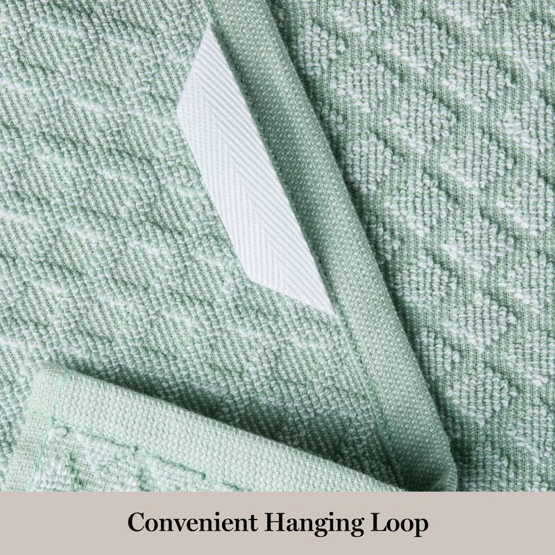 MARTHA STEWART Honeycomb Chambray Textured Kitchen Towel 4-Pack Set