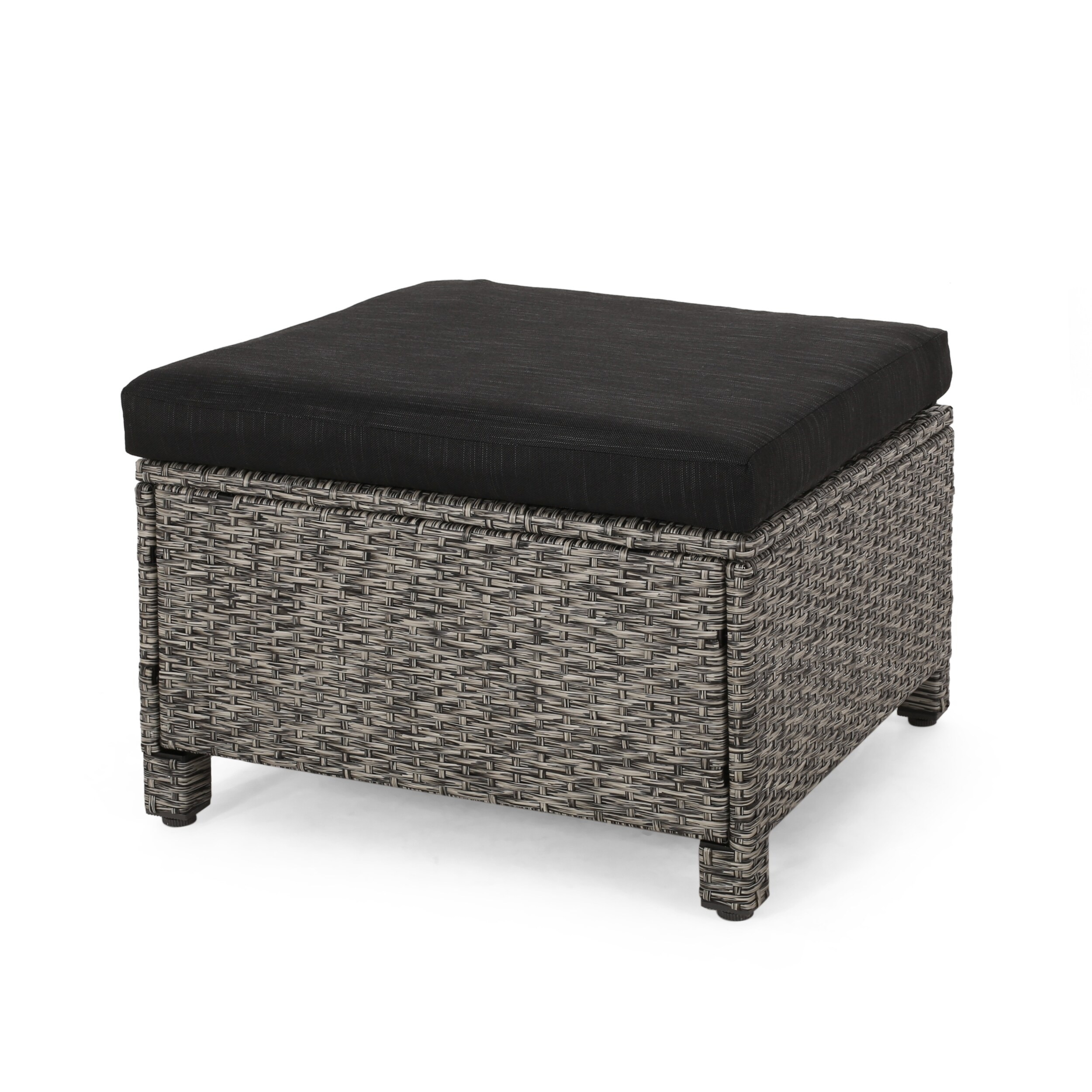 Puerta Outdoor Wicker Outdoor Ottoman With Cushion By Christopher Knight Home Overstock 32227758