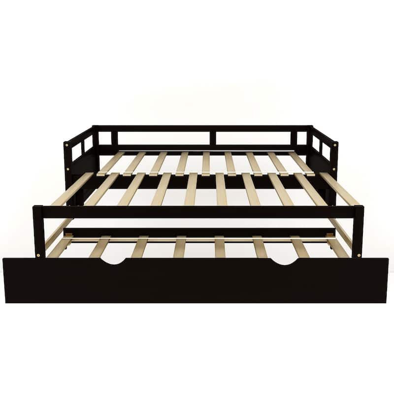 Twin to King Size Solid Wood Extending Daybed with Twin Size Trundle Bed Bath & Beyond 36136671