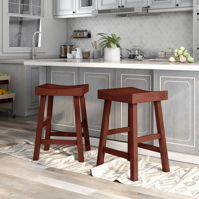 Howler Transitional 24-inch Saddle Stool (Set of 2) by Furniture of America