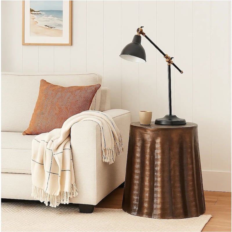 Liora Side End Table Handcrafted Bronze