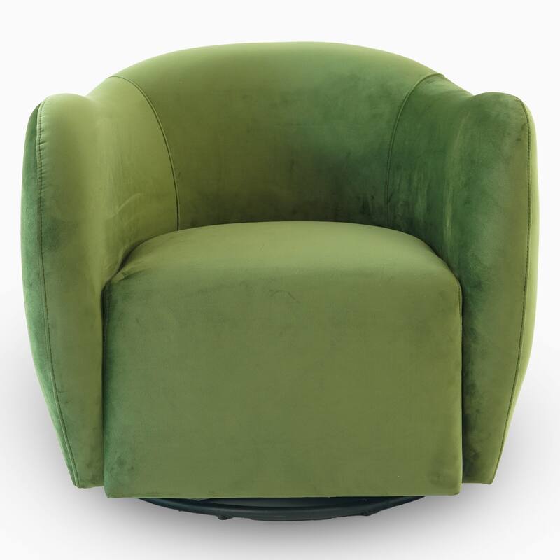 GDFStudio - Renee Modern Swivel Chair with Curved Armrests & Velvet Upholstery - 31.9"W