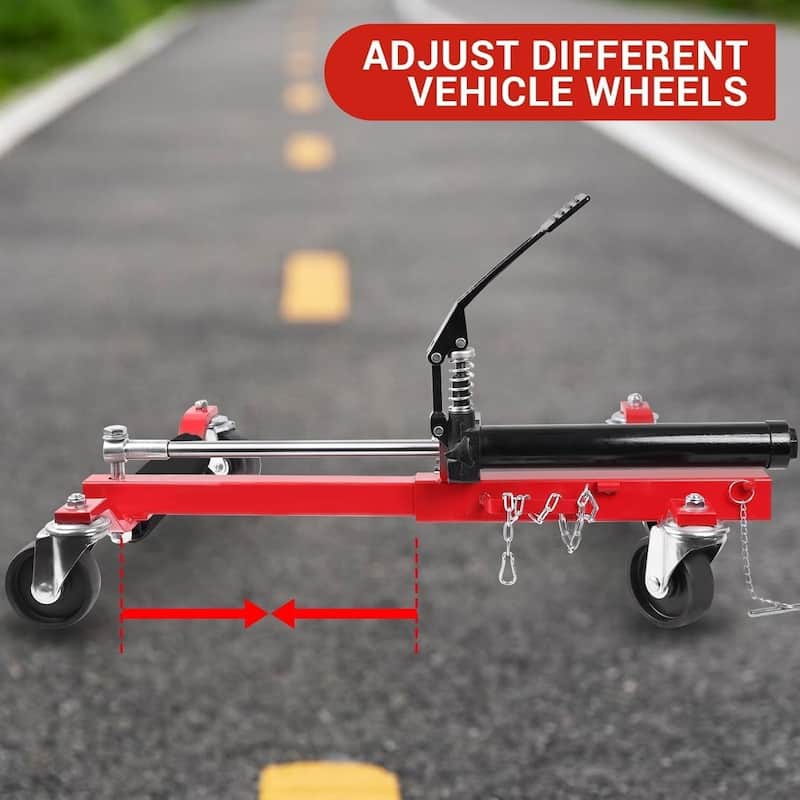 2-Pack Hydraulic Car Wheel Dolly Set 1500-lb Capacity per Dolly Heavy-Duty with Top-Mounted Cylinder