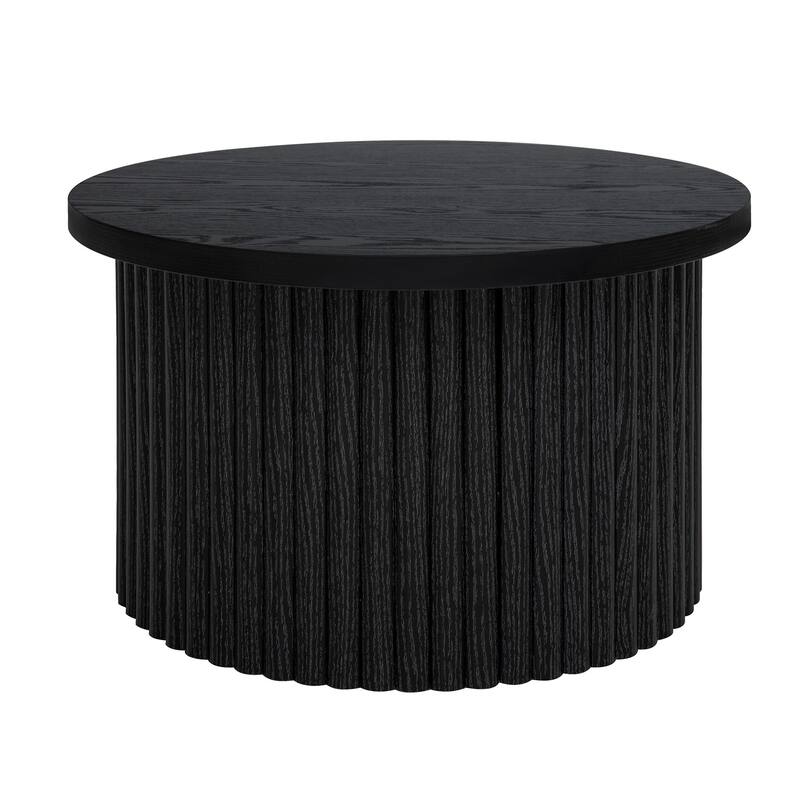MDF Coffee Table Set with Slatted Legs & Non-Slip Pads