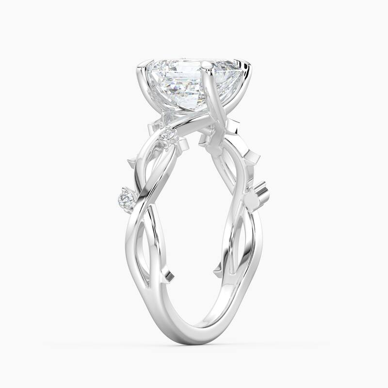 Auriya 14K Gold Lab Grown Diamond Asscher Cut Twisted Vine Engagement Ring 1.03 - 5.03ct. tw. (F-G, VS)
