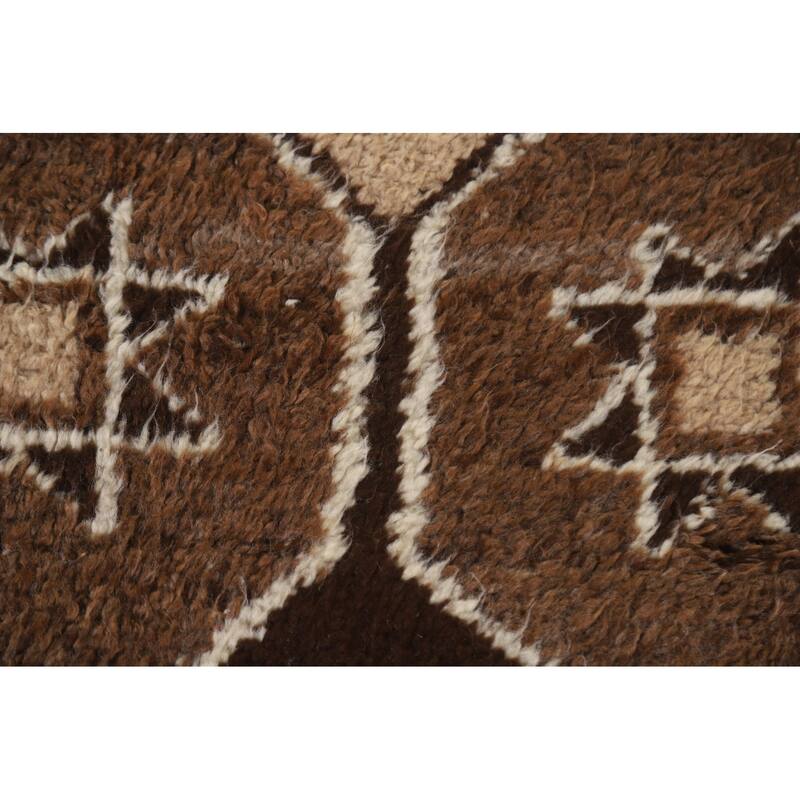 Anatolian Beige Tribal Turkish Runner Rug Handmade Wool Carpet - 3'7"x 10'4"