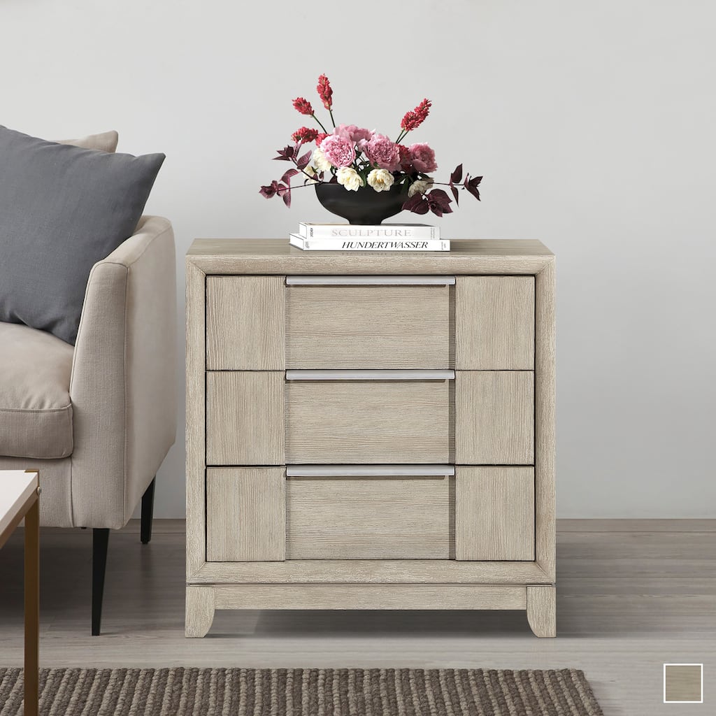 Merlot 3-Drawers Nightstand