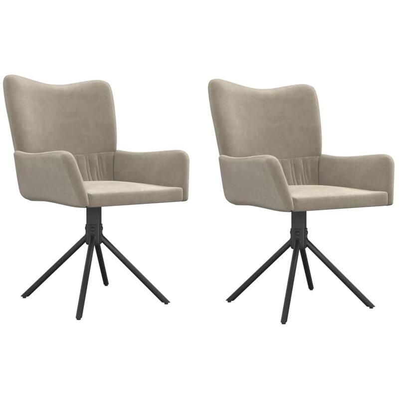 vidaXL Swivel Dining Chairs 2 Pcs Upholstered Accent Leisure Side Chair Velvet - 21.7" x 22" x 33.7"