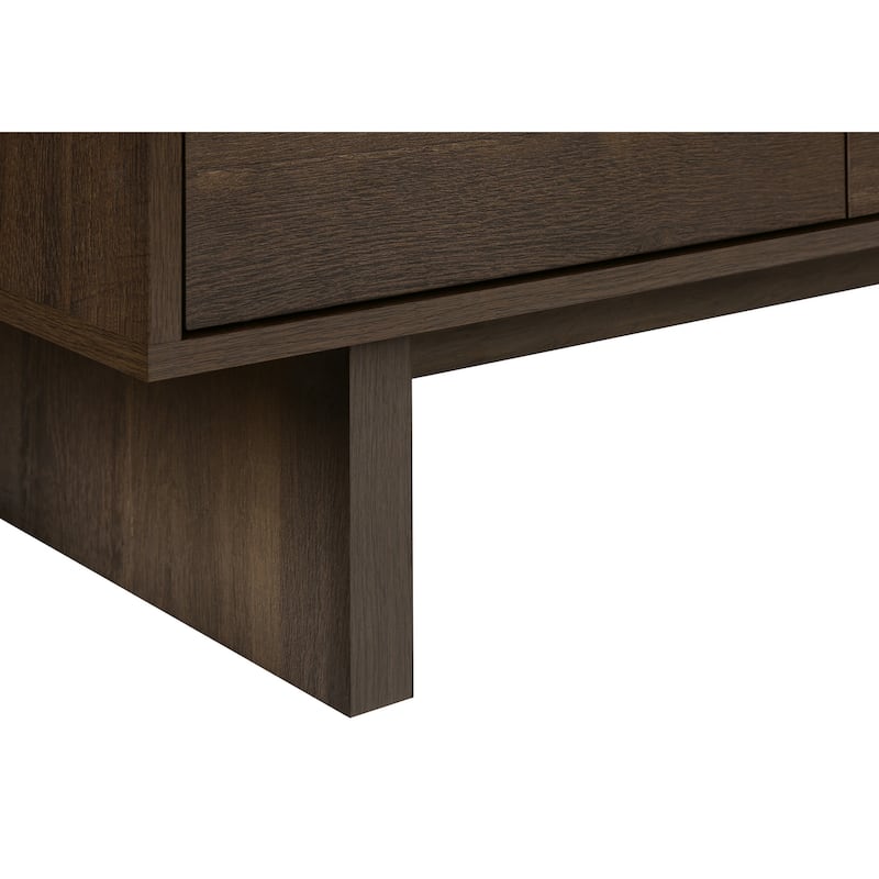 Tv Stand, 72 Inch, Console, Media Entertainment Center, Storage Drawers, Storage Cabinet, Brown Laminate, Transitional