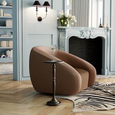 Langford Indoor 10 in. W Round Metal Pedestal Base Side Table