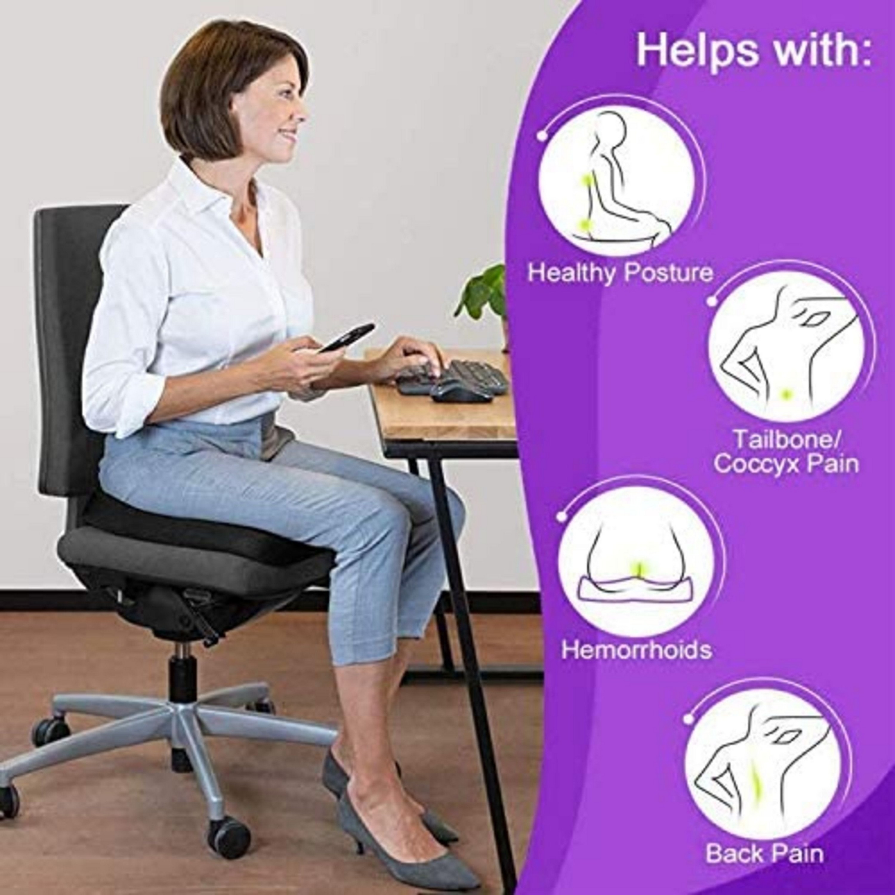 16.5 x 14.5 Gel Breathable Seat Cushion Pad Set of 4pc