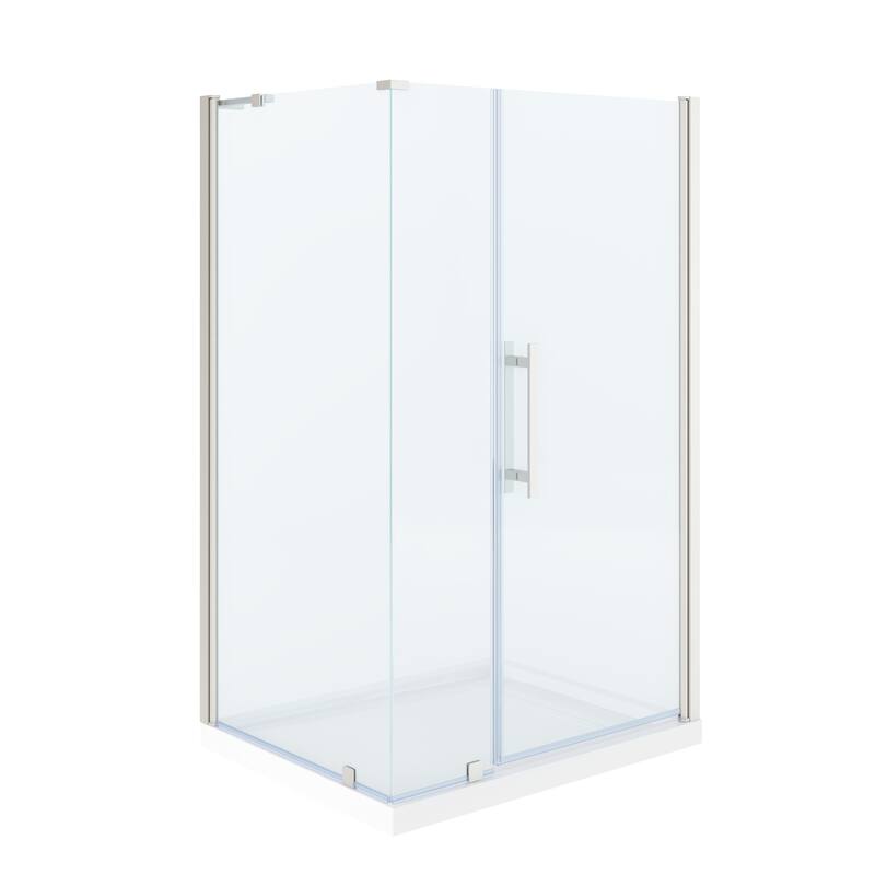OVE Decors Pasadena Corner Frameless Pivot Shower Door Kit with Base Pan, 2025