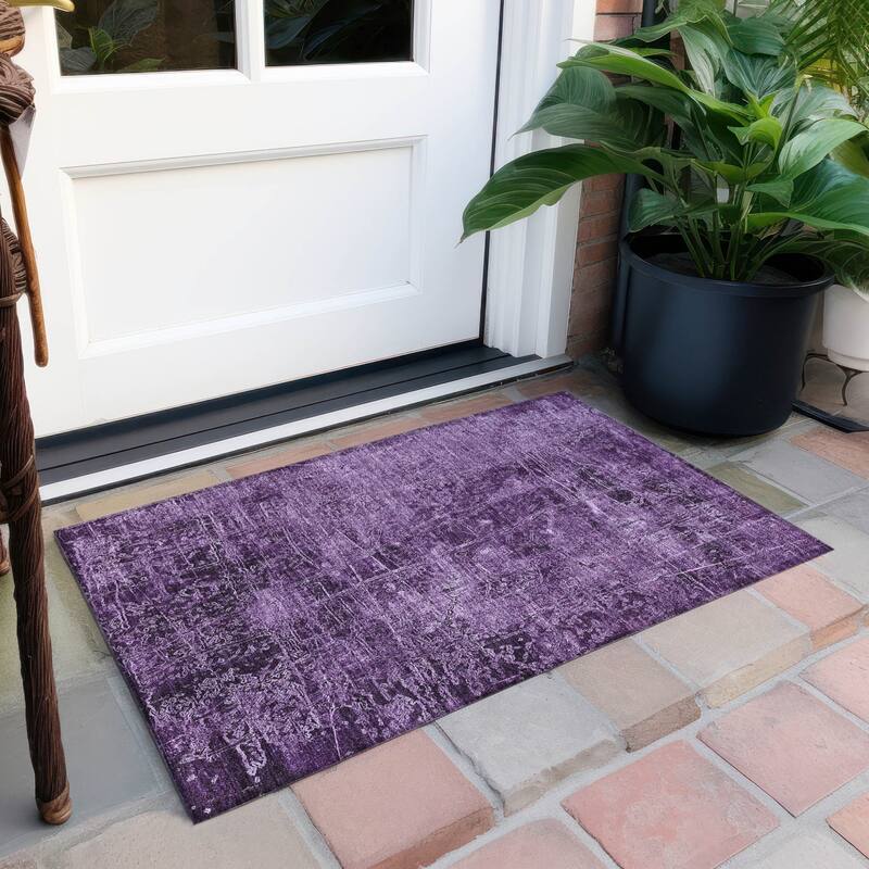 Almisi Artistic Abstract Weather Resistant Blended Style Outdoor Rug