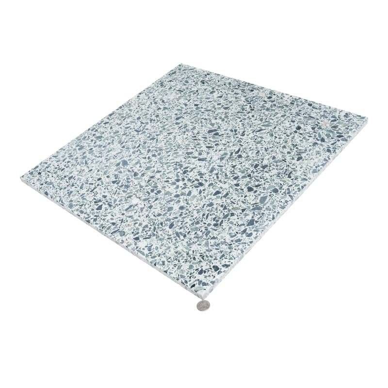 Apollo tile 24" x 24" Terraforma Honed Forest Green White Terrazzo Tile (7.75 sq ft/case) - 2 Pack
