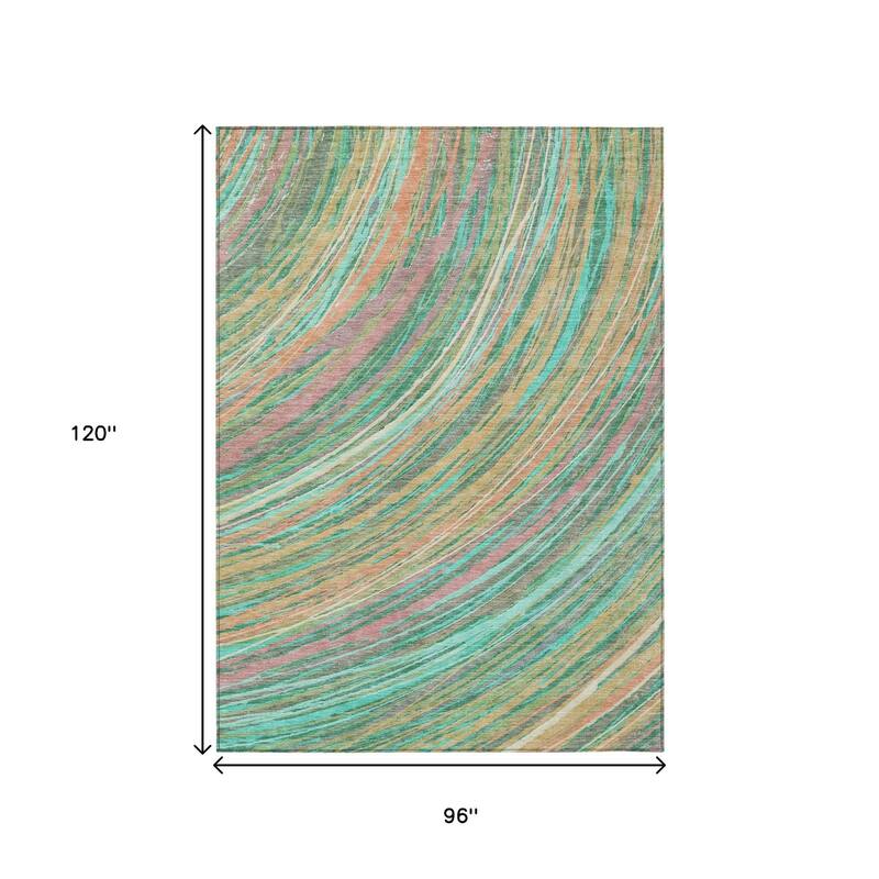 HomeRoots Abstract Transitional Rectangle Outdoor Rug