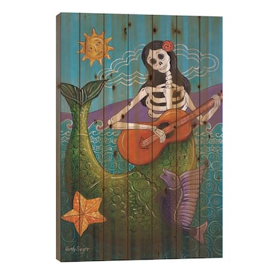 La Sirena Print On Wood by Candy Mayer - Multi-Color