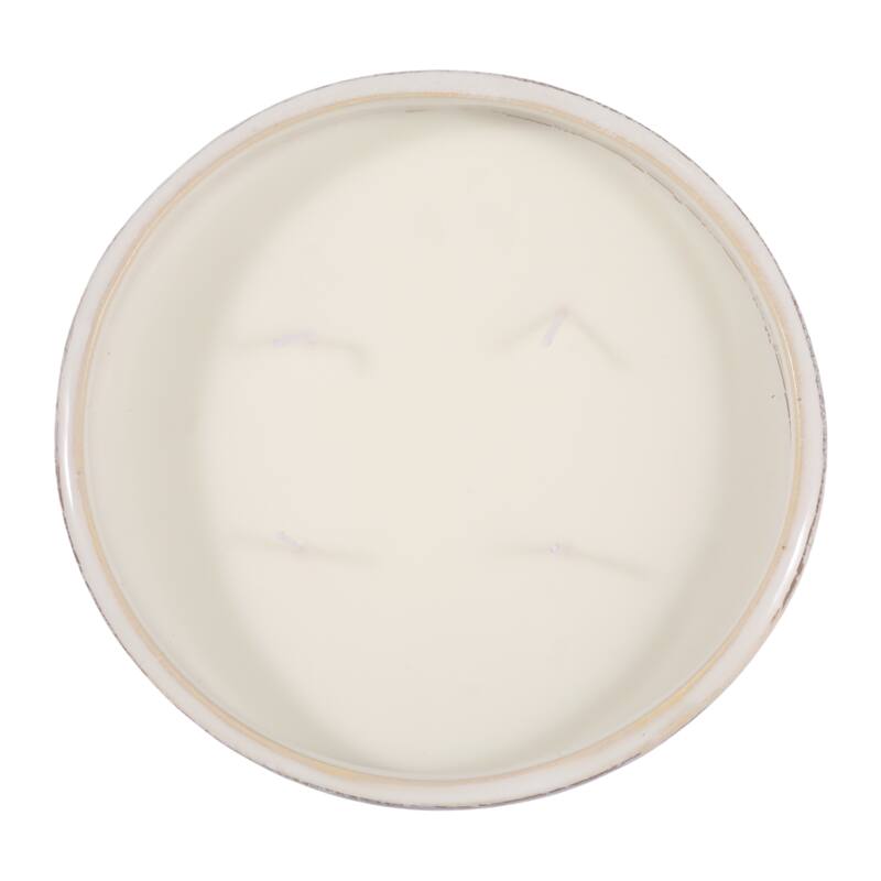 Decorative Textured Ceramic Magnolia and Lily Scented Candle