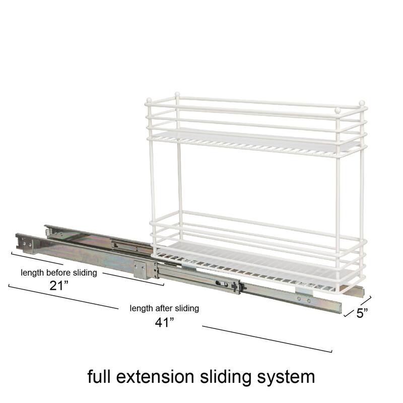 Household Essentials Narrow Two Sliding Cabinet Organizer