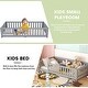 preview thumbnail 16 of 23, Twin Size Kids Floor Bed with Guardrails and Door