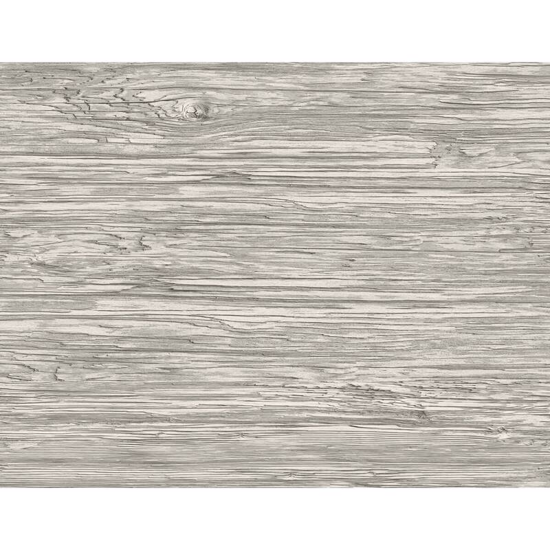 Seabrook Designs Lillian August Washed Shiplap Embossed Vinyl Unpasted Wallpaper - 27 in. W x 27 ft. L - Dove Gray