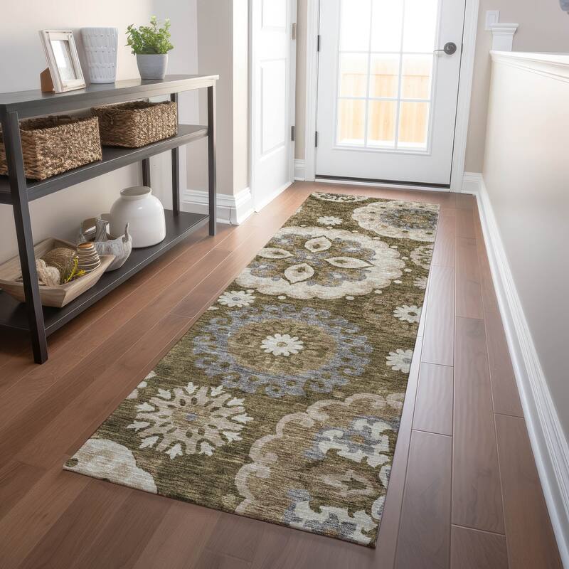 Premium Washable Super Soft Boho Suzani Mayfield Rug - Brown - 2' 3" x 7' 6" - Runner